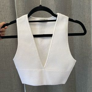 BABATON sculpt knit deep v tank